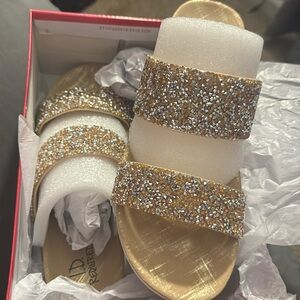I.D. Required bedazzled sandals